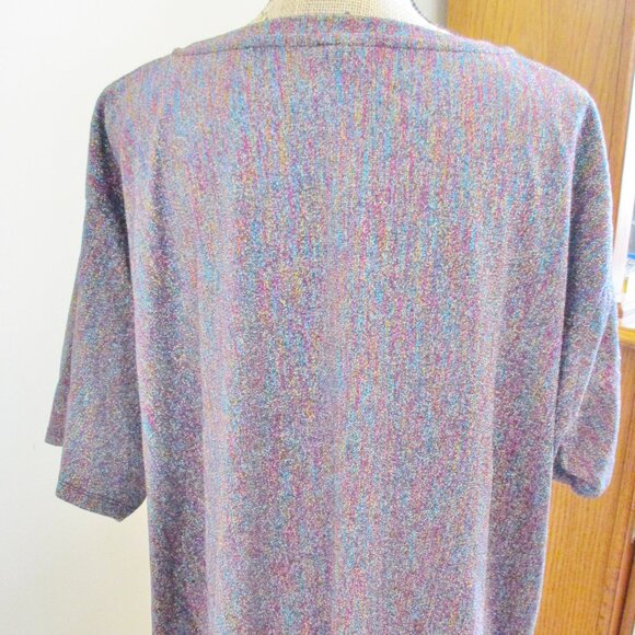 ASOS Women's Plus Size, Multicolor Metallic Thread Short Sleeve Top Stretch, 22 - Picture 6 of 11